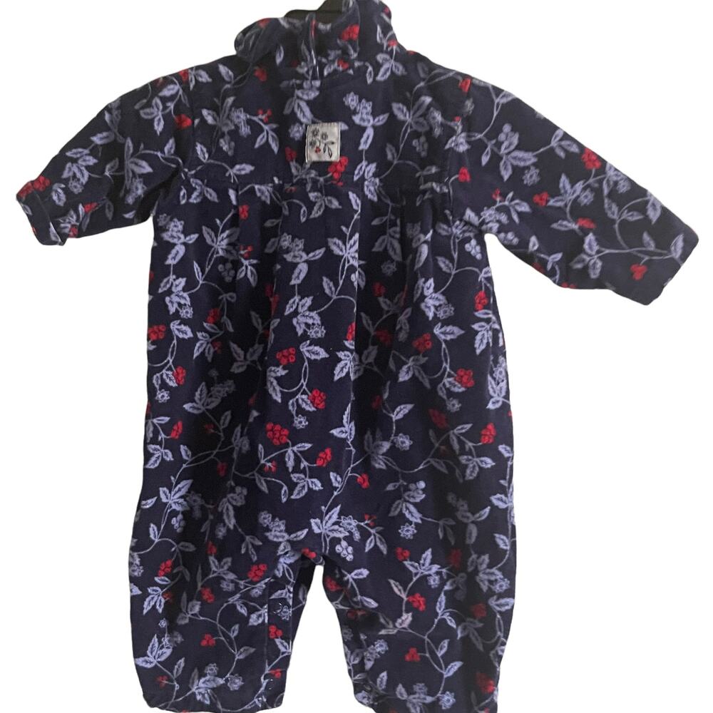 Vintage Lullaby Club Elderberry Snap Corduroy Blue One Piece‎